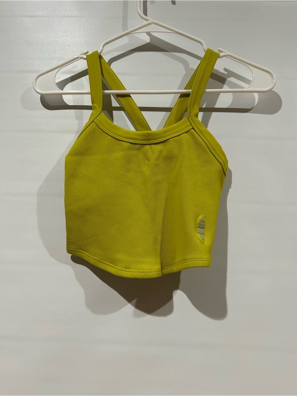 Free People M/L Honeydew Ribbed Cropped Tank